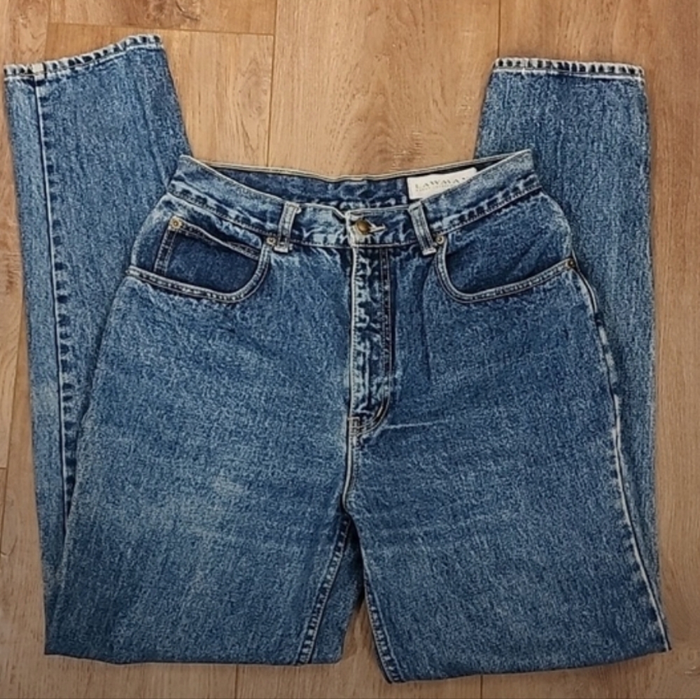 Vintage 80s 90s High Waisted Straight Taper Leg Lawman Wedgy Mom Jeans Size 28